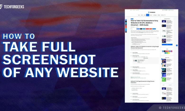 How to Take Full Screenshot of Any Website in HD